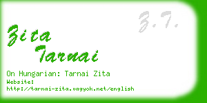 zita tarnai business card